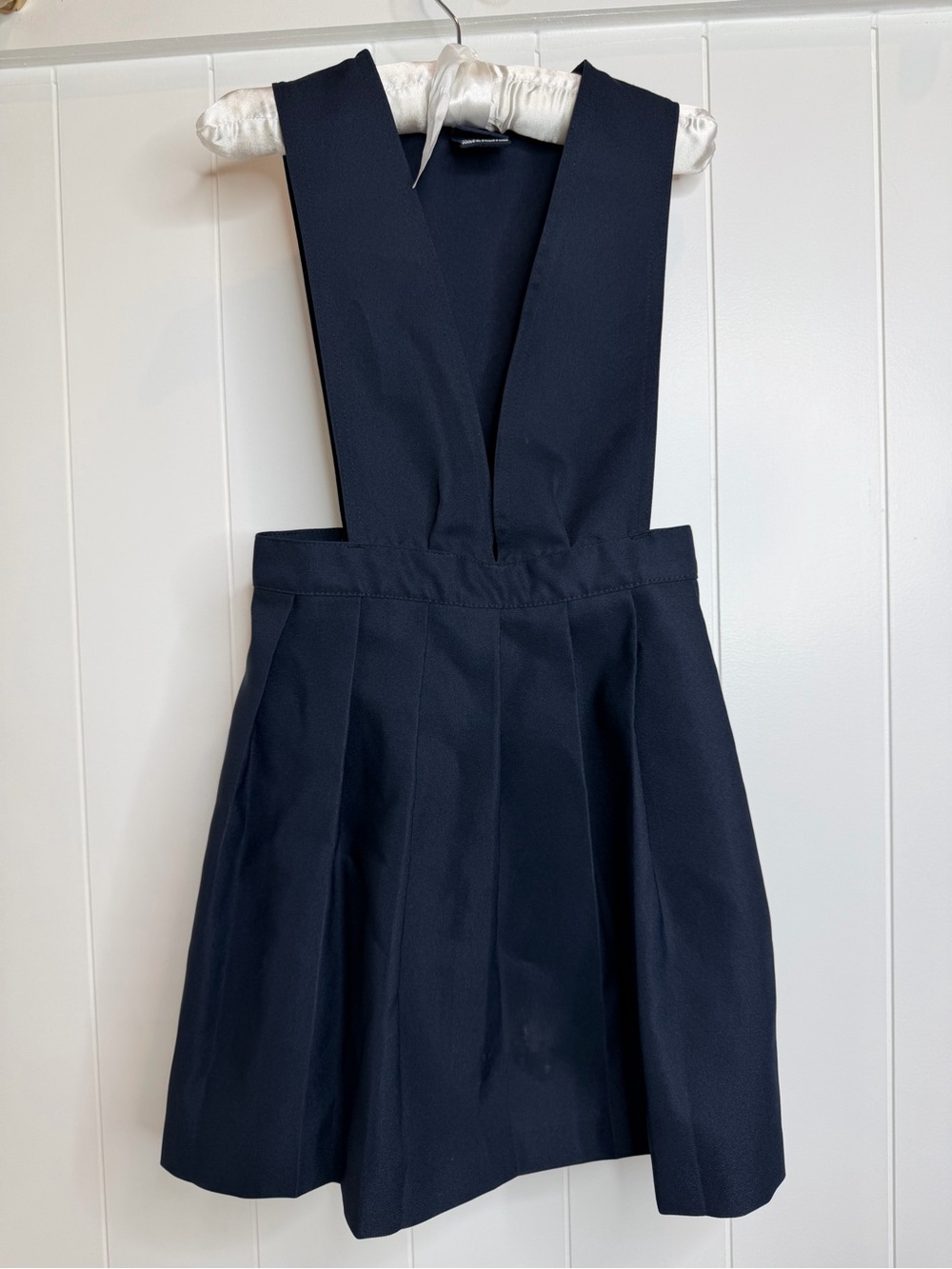 French Toast Navy School Pinafore with Wide Straps